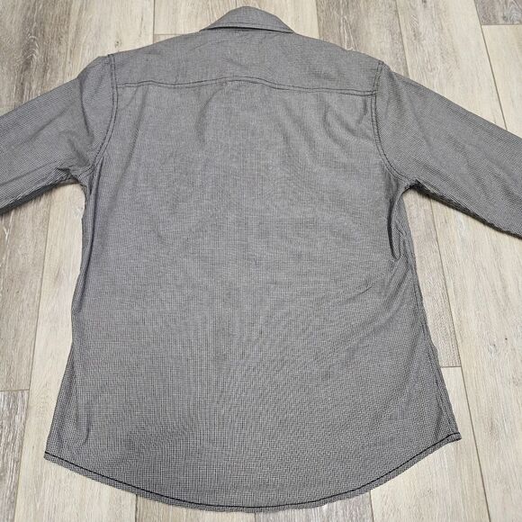 Tranquility Mayhem Button Down Long Sleeve Shirt Grey Gingham Men's Medium - Picture 7 of 8